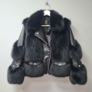 Luxurious Black Faux Fur Jacket